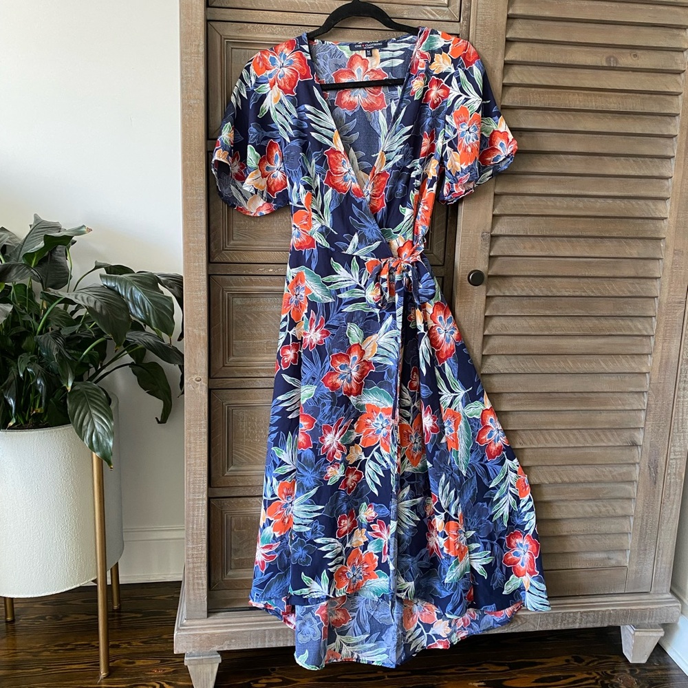Tropical Wrap Dress